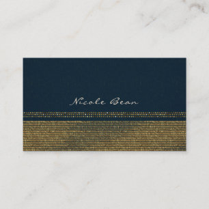 Blauw & Goud Chic Glitterende Glam Elegante Maatwe Visitekaartje