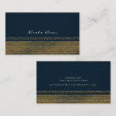 Blauw & Goud Chique Sparkling Glam Elegant Custom Visitekaartje (Voorkant / Achterkant)