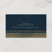 Blauw & Goud Chique Sparkling Glam Elegant Custom Visitekaartje (Achterkant)