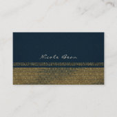 Blauw & Goud Chique Sparkling Glam Elegant Custom Visitekaartje (Voorkant)