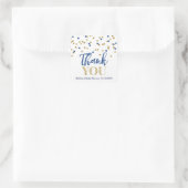 Blauw Goud Confetti Baby shower Dank u Sticker (Tas)