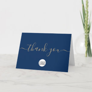 Blauw goud Custom Klantwaardering Bedankkaart