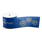 Blauw Goud Custom Merry Christmas Satijnen Lint (Spoel)