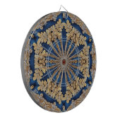 Blauw Goud Decoratief Dartbord (Voorkant Links)