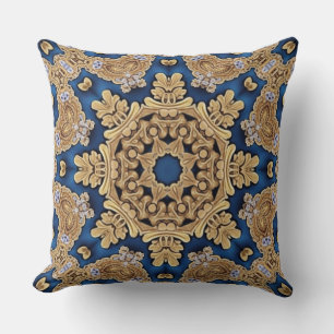 Blauw Goud Decoratief Sierkussen