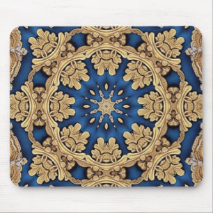 Blauw Goud Decoratieve Mousepad Muismat