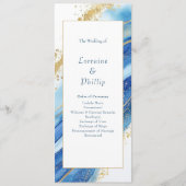 Blauw Goud Elegante moderne orde van huwelijkscere Programma (Voorkant)