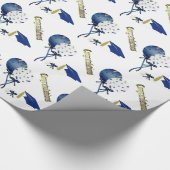 Blauw, Goud en Wit Afstuderen inpakpapier (Hoek)