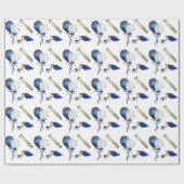 Blauw, Goud en Wit Afstuderen inpakpapier (Vlak)