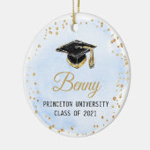 Blauw goud en wit Afstuderen Ornament voor hem (Links)