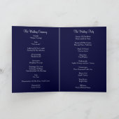 Blauw goud en wit brokaat trouwkaart programma (Binnen)