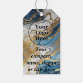 Blauw goud en wit marmer cadeaulabel (Voorkant)