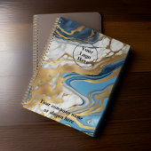 Blauw goud en wit marmer planner
