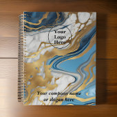 Blauw goud en wit marmer planner