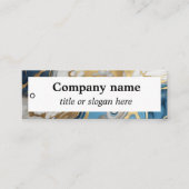 Blauw goud en wit marmer Prijs Label (Voorkant)