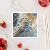 Blauw goud en wit marmer servet (Insitu)