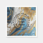 Blauw goud en wit marmer servet (Voorkant)