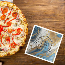 Blauw goud en wit marmer servet