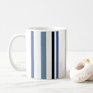 Blauw Goud en Witte Strand Kleur Strepen Koffiemok