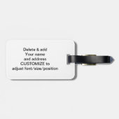 Blauw goud en zwart monogram bagagelabel (Achterkant horizontaal)