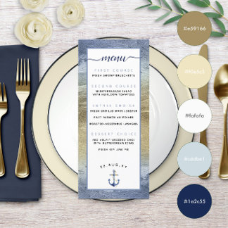 Blauw & Goud ⚓️ Evenement of Nautilus Huwelijk Menu