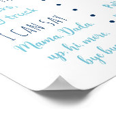 Blauw Goud Galaxy Space Eerste Verjaardag Mileston Poster (Hoek)