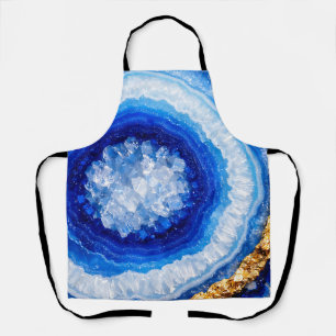 Blauw Goud Geode Hars Patroon Schort