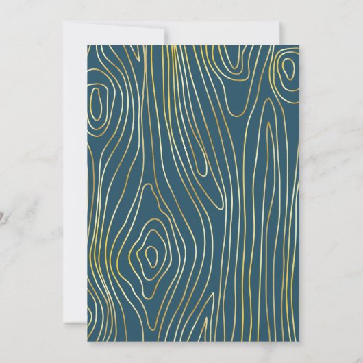 Blauw Goud Glam Safari Baby shower Uitnodiging (Achterkant)