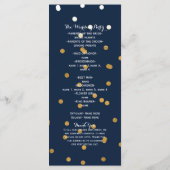 Blauw & Goud Glanzende Nep Folie Confetti Programm Programma (Achterkant)