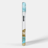 Blauw Goud Glitter Custom Monogram Case-Mate iPhone Case (Achterkant / Rechts)