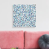 Blauw Goud Glitter Luipaard Patroon Canvas Afdruk (Insitu (Woonkamer))