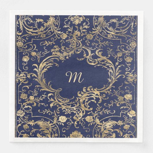 Blauw goud  goud servet (Voorkant)