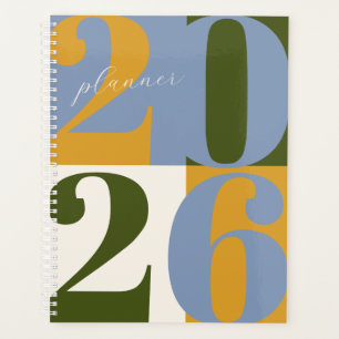 Blauw Goud Groen Krachtig Jaar Kleurblok Planner