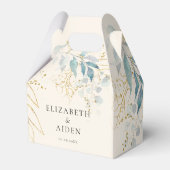 Blauw Goud ( Imitat ) Wit Bruiloft Collectie Bedankdoosjes (Voorkant Zijde)