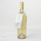 Blauw Goud (Imiteer) Waterverf Bruiloft Collectie Flessenhanger (Schuin)