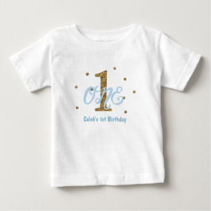 Blauw & Goud Jongens EEN 1e verjaardagsfeestje op