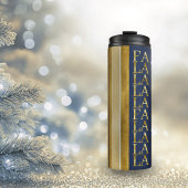 Blauw Goud Kerstmis Fa La Patroon#27 ID1009 Thermosbeker