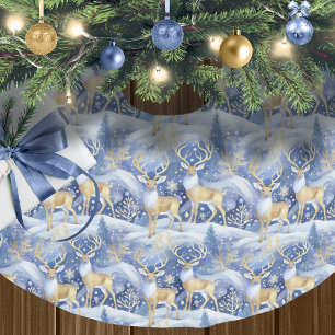 Blauw Goud Kerstmispatroon#14 ID1009 Kerstboom Rok