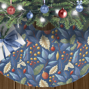 Blauw Goud Kerstmispatroon#18 ID1009 Kerstboom Rok