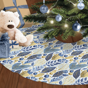 Blauw Goud Kerstmispatroon#21 ID1009 Kerstboom Rok
