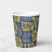 Blauw Goud Kerstmispatroon#29 ID1009 Papieren Bekers (Rechts)