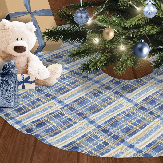 Blauw Goud Kerstmispatroon#2 ID1009 Kerstboom Rok