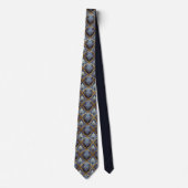 Blauw Goud Kerstmispatroon#31 ID1009 Stropdas (Voorkant)