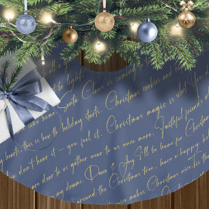 Blauw Goud Kerstmispatroon#36 ID1009 Kerstboom Rok