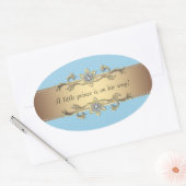 Blauw Goud Kleine Prins Envelop Seal Ovale Sticker (Envelop)