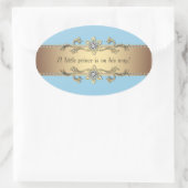 Blauw Goud Kleine Prins Envelop Seal Ovale Sticker (Tas)