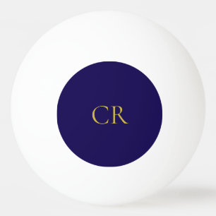 Blauw & Goud Kleur Monogram Modern Minimalistisch Pingpongballen