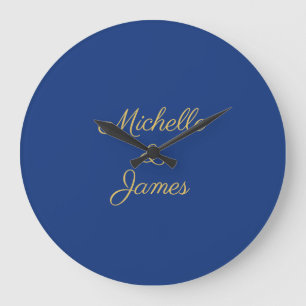 Blauw & Goud Kleuren Professioneel Trendy Modern Grote Klok