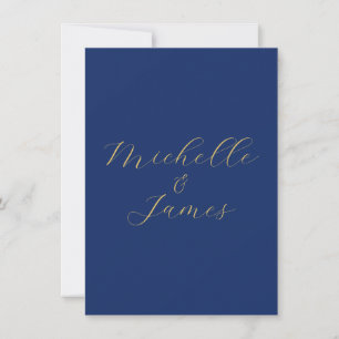 Blauw & Goud Kleuren Professionele Trendy Moderne Notitiekaartje