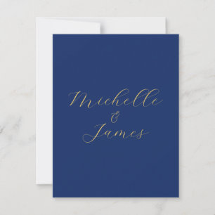 Blauw & Goud Kleuren Professionele Trendy Moderne Notitiekaartje